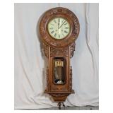 Antique Carved Regulator Wall Clock