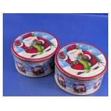 Christmas Santa Claus Holiday Cookie Tins Duo