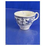 Blue & White Floral Ceramic Teacup