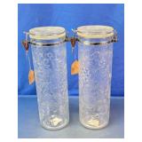 Clear Embossed Plastic Canister Set