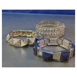 Rhinestone and Geometric Stretch Bracelet Set
