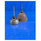 Metal Oil Can Pair