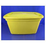 Yellow Plastic Storage Bin With Lid