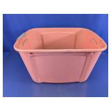 Pink Plastic Storage Bin