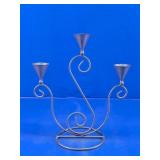 Scrollwork Metal Three Arm Candle Holder