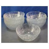 Clear Glass Swirl Pattern Bowl Set