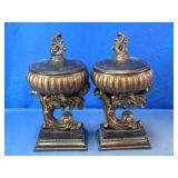 Ornate Decorative Lidded Urns Set