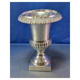 Silver-Tone Metal Decorative Urn Vase