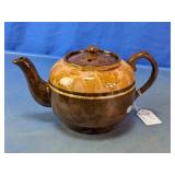 Vintage English Rockingham Brown Glazed Teapot