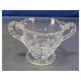 Vtg Pressed Glass Two-Handled Sugar Bowl