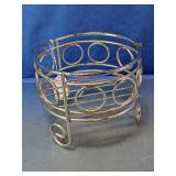 Silver Tone Metal Decorative Plant Stand