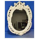Ornate Oval Wall Mirror with Floral Frame