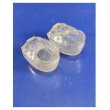 Vintage Hendryx Art Deco Glass Bird Feeder Pair