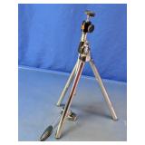 Chrome Metal Camera Tripod with Pan Handle