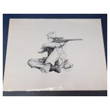 Seated Military Rifleman Art Print
