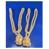 Gold-Tone Braided Curtain Tiebacks with Tassels