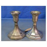 Silver Plate Candlestick Holders Pair