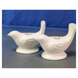 Avon Porcelain Bird Candle Holders Pair