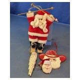 Assorted Vintage Santa Ornaments Lot