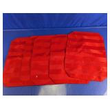 Red Striped Fabric Placemats Lot