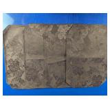 Brown Damask Floral Fabric Placemats Lot