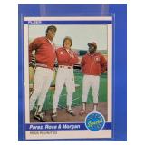 1984 FLEER PEREZ/ROSE/MORGAN CARD