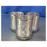 Silver Mercury Glass Votive Candle Holders Lot