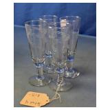 Etched Glass Champagne Cordial Glasses