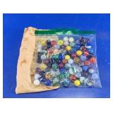 Assorted Glass Marbles With Storage Pouch