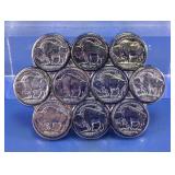 Vtg Buffalo Nickel Motif Belt Buckle
