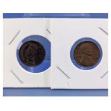 1904 Indian Head Cent & 1946 Wheat Penny Lot