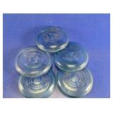 Blue Glass Canning Jar Lids Set
