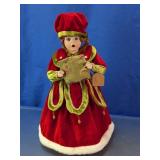 Porcelain Head Christmas Caroler Figurine Doll