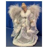 Porcelain Silver Angel Christmas Tree Topper