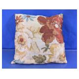 Vtg Floral Tapestry Woven Throw Pillow