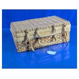 Rectangular Woven Wicker Storage Basket with Lid