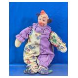 Clown Rag Doll Purple Patchwork Outfit