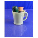 Green Glass Mug & Shaving Brush Set