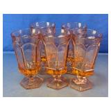 Pink Depression Glass Footed Goblets
