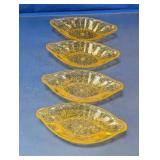 Vintage Amber Glass Console Dishes Lot