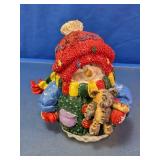 Christmas Snowman Figurine With Teddy Bear