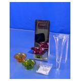 PartyLite Modern Silver Sconce & Glass Cups Lot