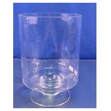 Clear Glass Footed Cylinder Vase / Hurricane