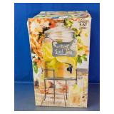 Del Sol Glass Beverage Dispenser With Metal Stand