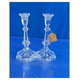 Clear Glass Taper Candlestick Holders