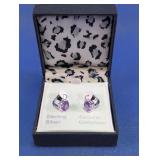 Purple Gemstone Sterling Silver Earrings