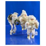 White & Gold Santa Claus Figures