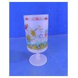 Neiman Marcus Floral Frosted Glass Goblet
