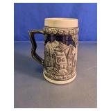 German Style Village Scene Beer Stein