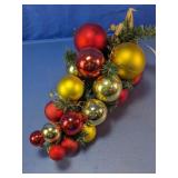Christmas Ornament Swag Garland with Gold Ribbon